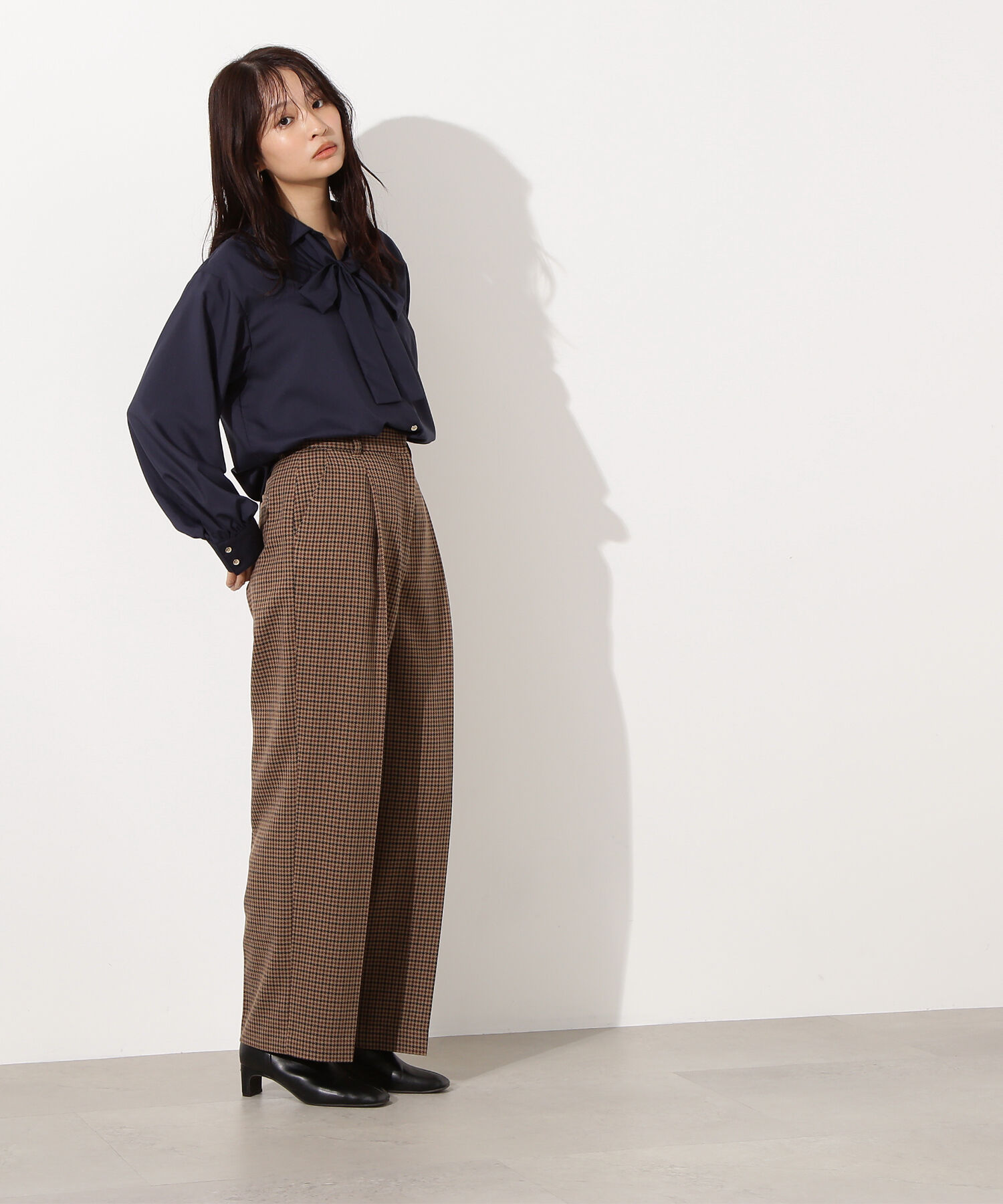  「ゴールドボタン2wayリボンブラウス」|シャツ・ブラウス|