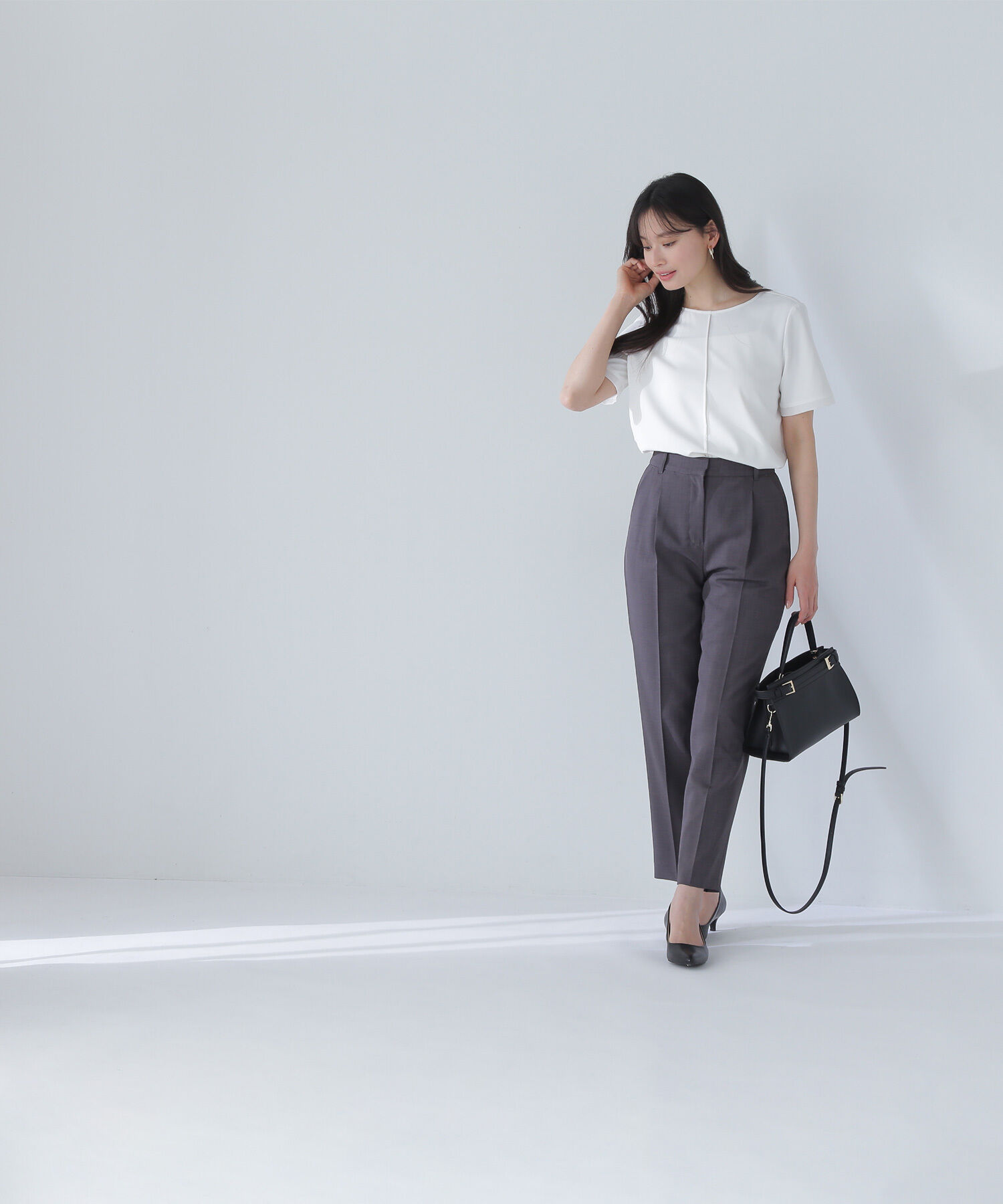  「シフォン切替スリーブブラウス」|シャツ・ブラウス|