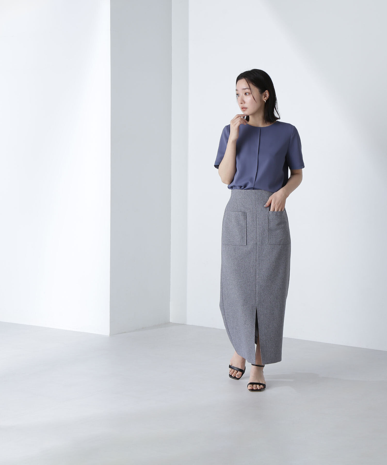  「シフォン切替スリーブブラウス」|シャツ・ブラウス|