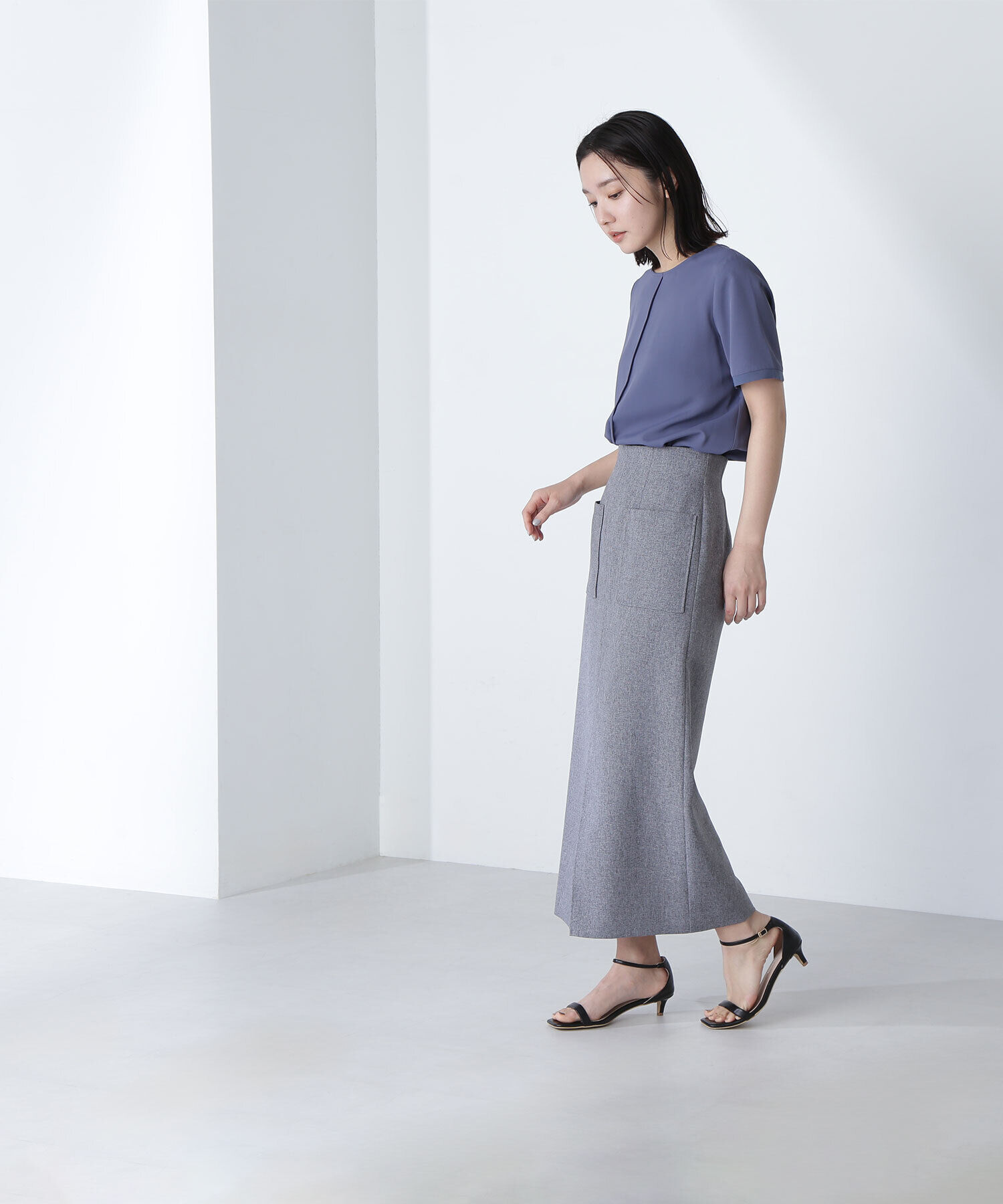  「シフォン切替スリーブブラウス」|シャツ・ブラウス|