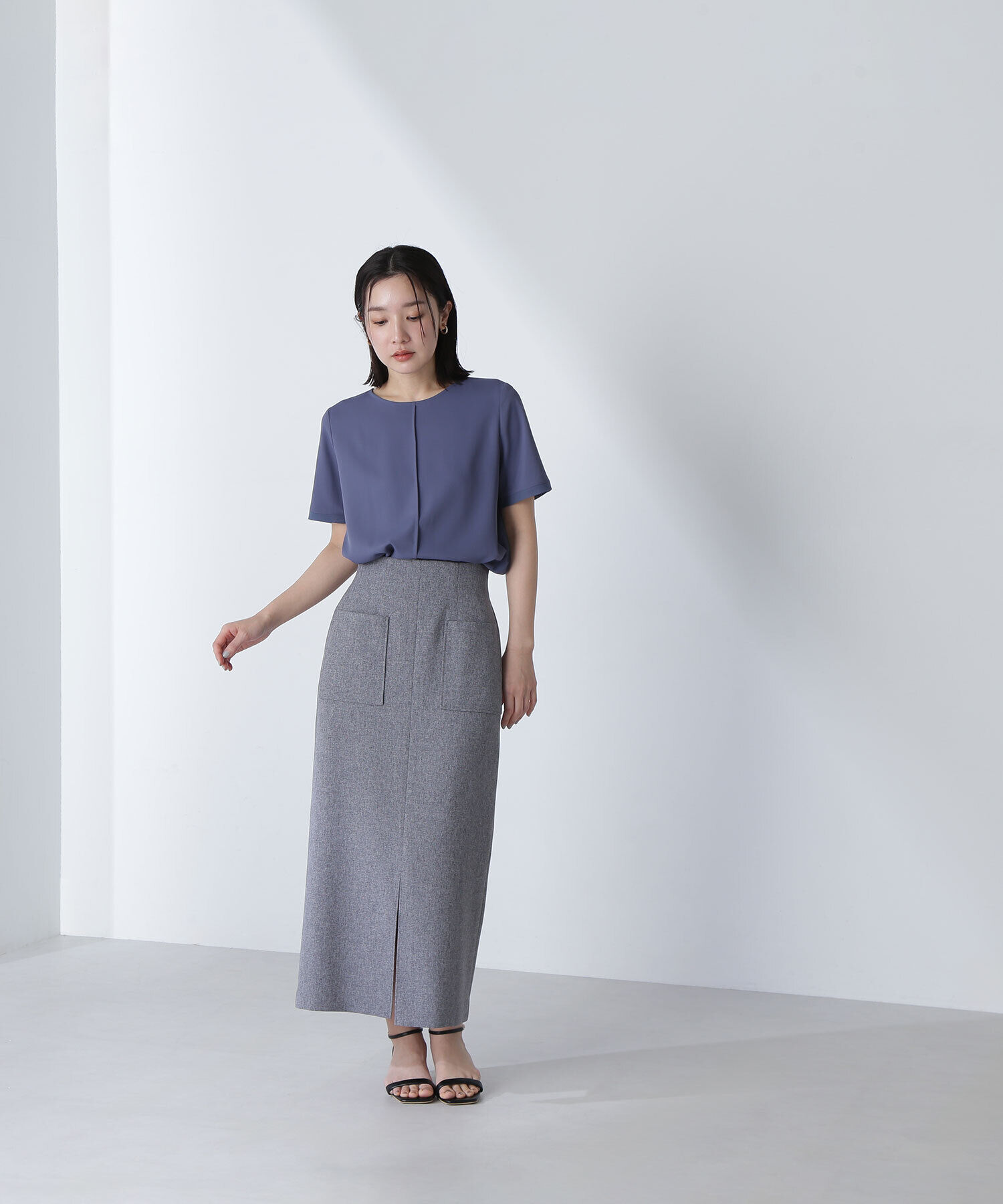  「シフォン切替スリーブブラウス」|シャツ・ブラウス|