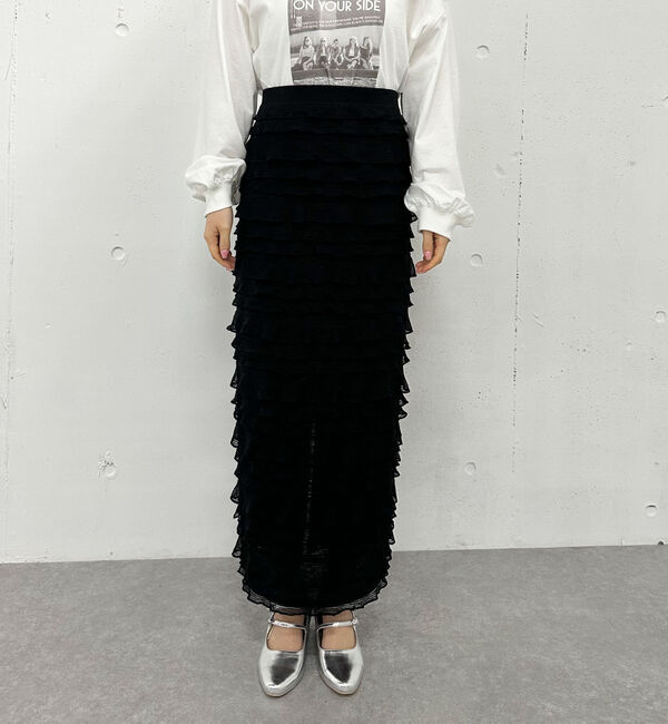 archives「フリルメッシュタイトスカート」|スカート|