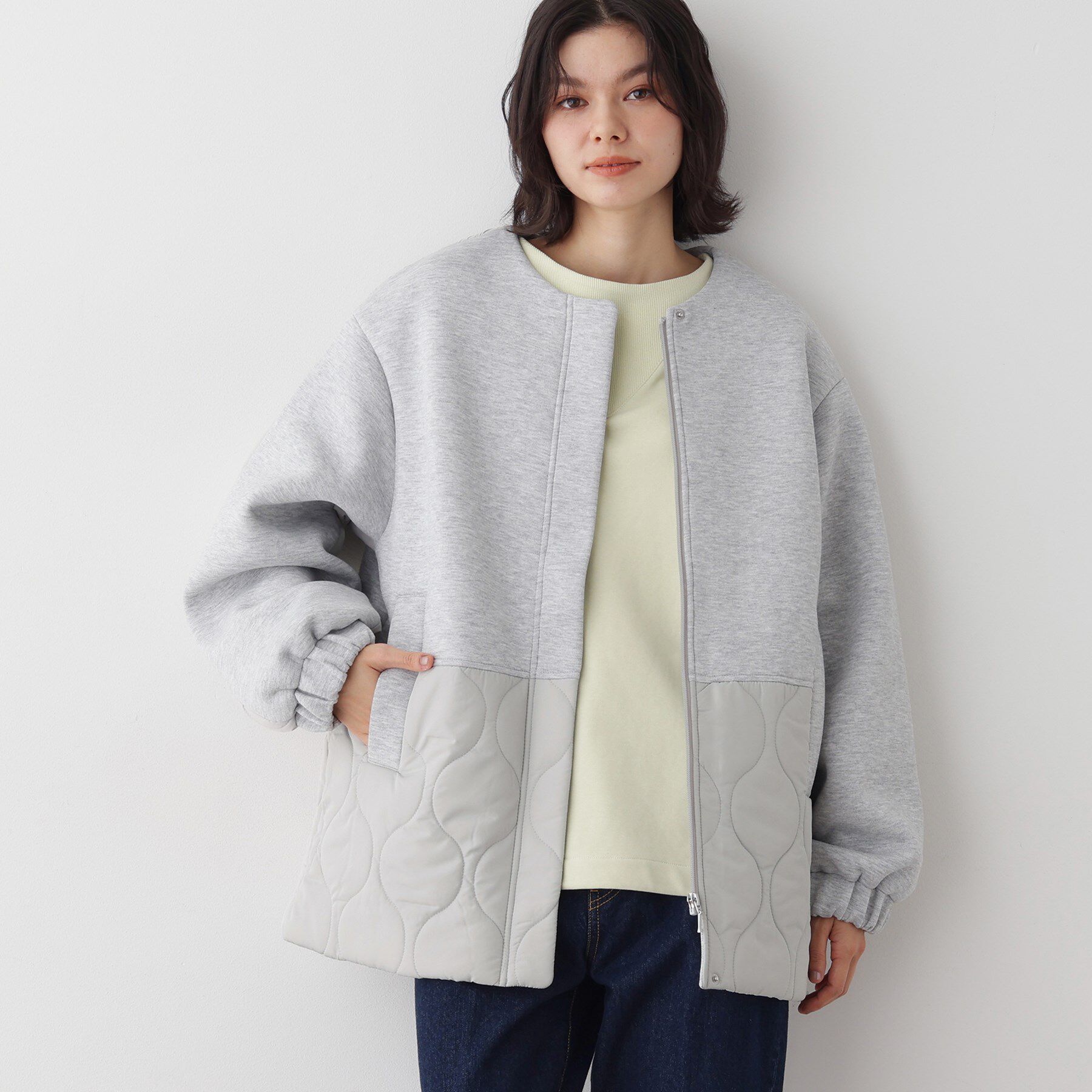 Dessin「【洗える】ダンボールコンビノーカラーコート」|ノーカラーコート|