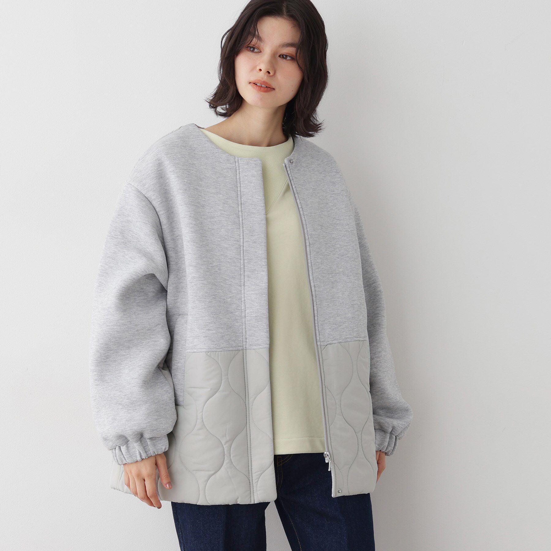 Dessin「【洗える】ダンボールコンビノーカラーコート」|ノーカラーコート|