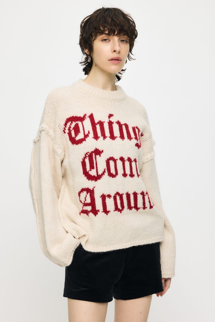 MOUSSY「JACQUARD WORD セーター」|ニット・セーター|