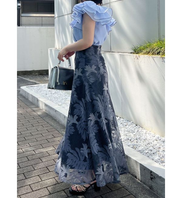 MERCURYDUO「モンステラチュール刺繍スカート」|スカート|