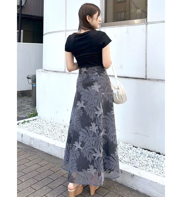 MERCURYDUO「モンステラチュール刺繍スカート」|スカート|