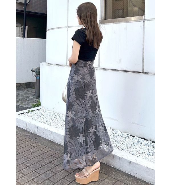 MERCURYDUO「モンステラチュール刺繍スカート」|スカート|