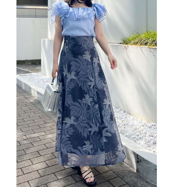 MERCURYDUO「モンステラチュール刺繍スカート」|スカート|