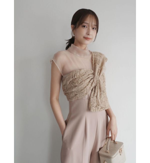 LAGUNAMOON LADYエンブロイダリーツイストパンツドレス LAGUNAMOON LADYエンブロイダリーツイストパンツドレス（ブラック