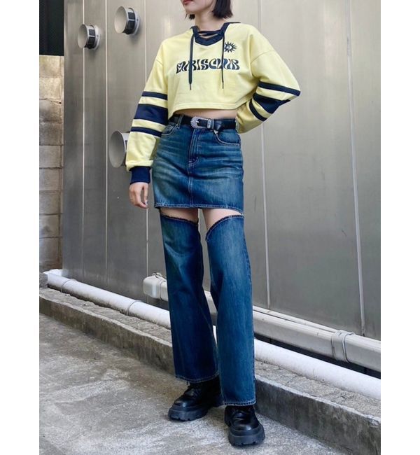 EVRIS「ドッキングデニムスカートパンツ」|デニム|