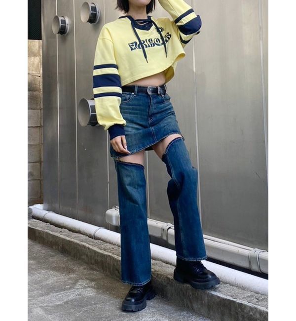 EVRIS「ドッキングデニムスカートパンツ」|デニム|