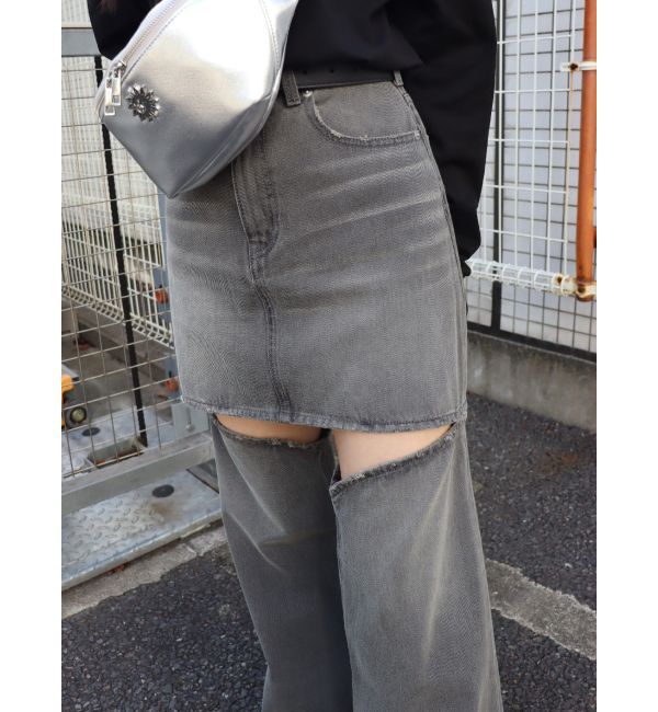 EVRIS「ドッキングデニムスカートパンツ」|デニム|