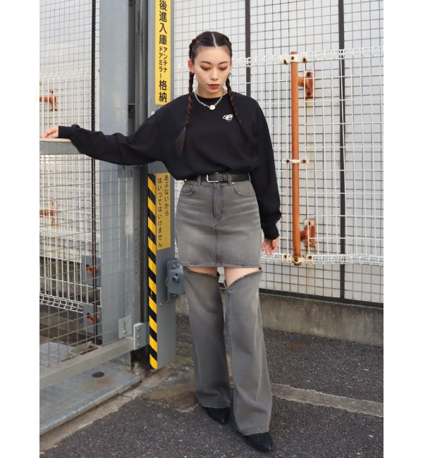 EVRIS「ドッキングデニムスカートパンツ」|デニム|