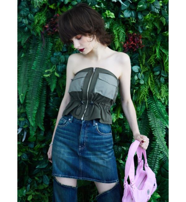 EVRIS「ドッキングデニムスカートパンツ」|デニム|