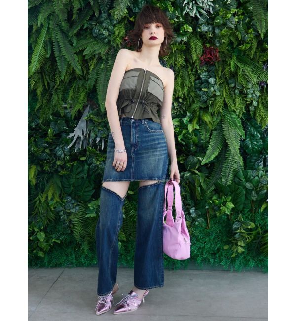 EVRIS「ドッキングデニムスカートパンツ」|デニム|