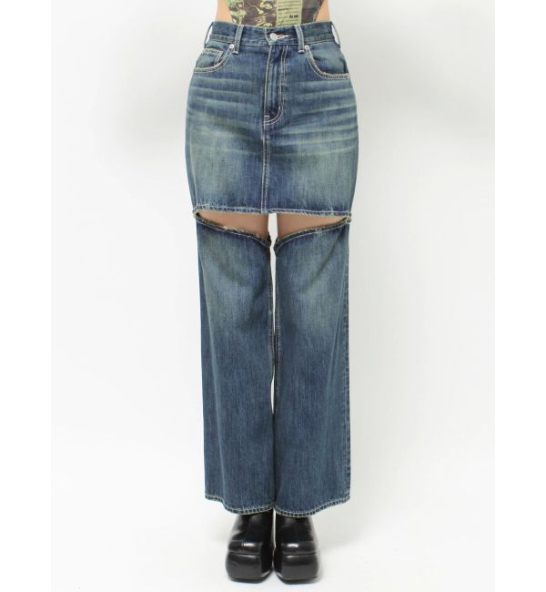 EVRIS「ドッキングデニムスカートパンツ」|デニム|