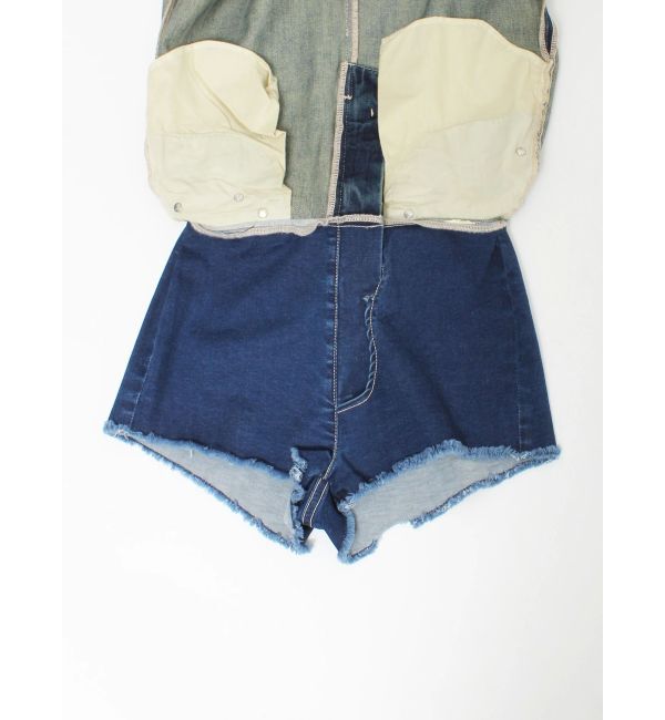 EVRIS「ドッキングデニムスカートパンツ」|デニム|