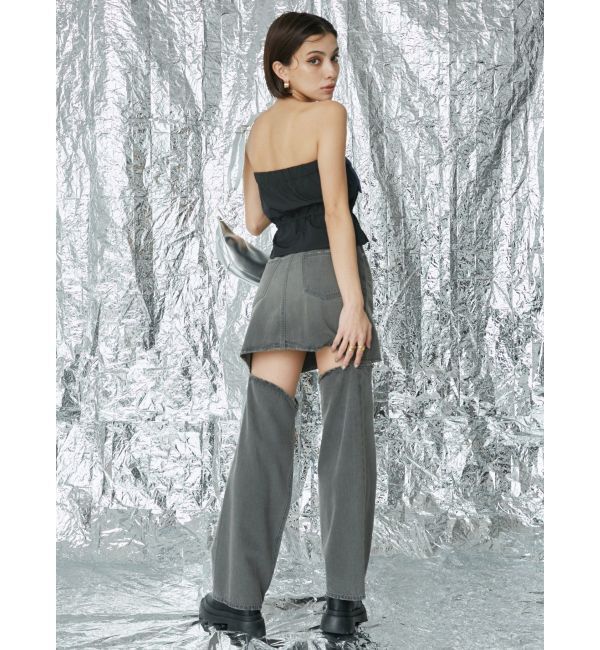 EVRIS「ドッキングデニムスカートパンツ」|デニム|