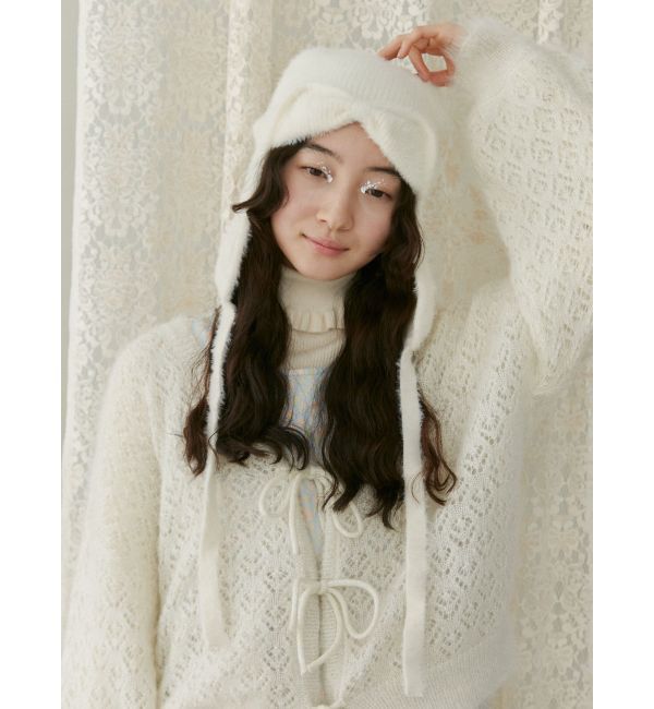 merry jenny「ribbonイヤーフラップニットキャップ」|ニット帽|