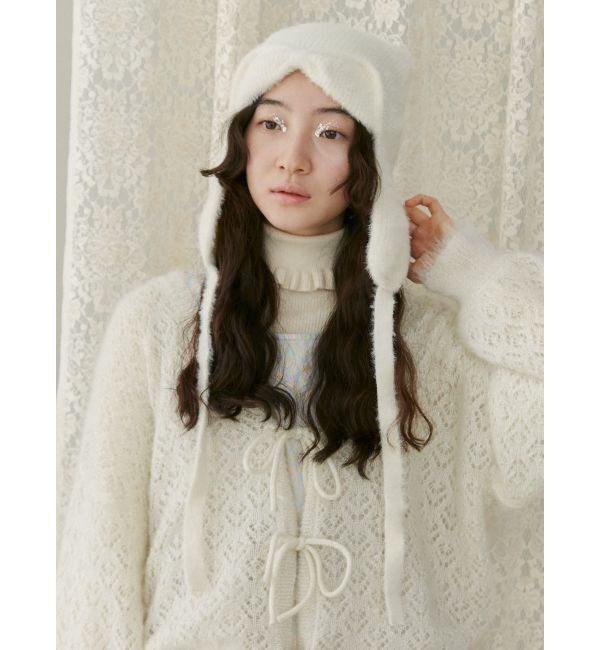 merry jenny「ribbonイヤーフラップニットキャップ」|ニット帽|