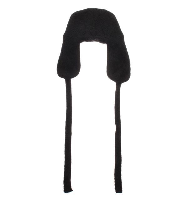 merry jenny「ribbonイヤーフラップニットキャップ」|ニット帽|ブラック