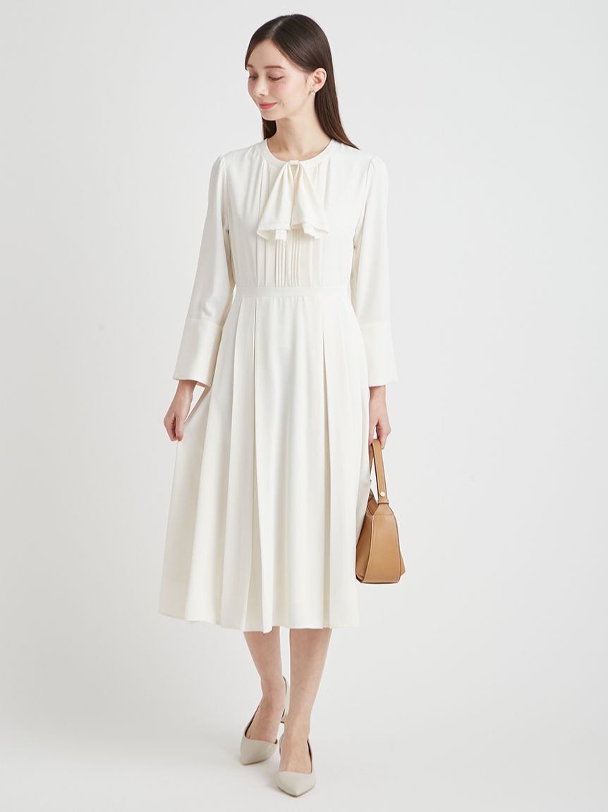 CELFORD「ピコ刺繍ボウタイワンピース」|ワンピース|