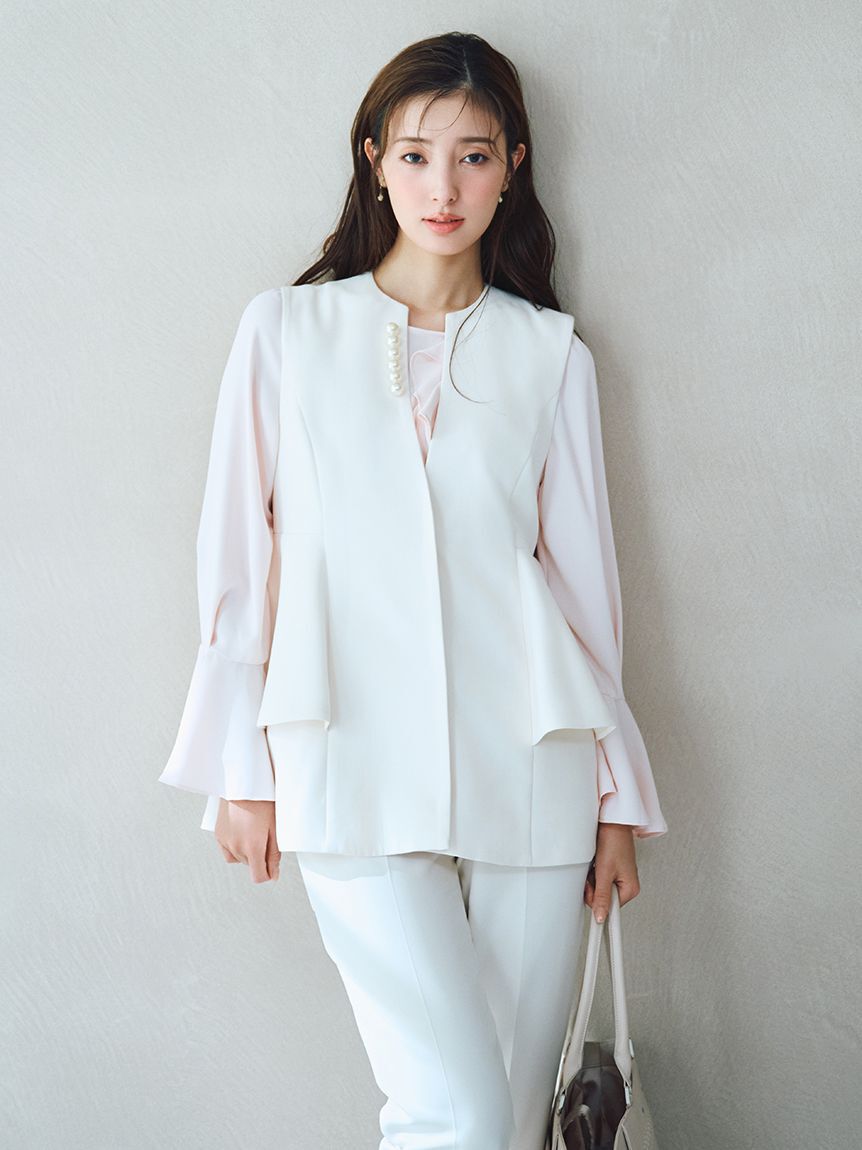 CELFORD「【洗える】ペプラムパールジレ」|ダウンベスト・ベスト|