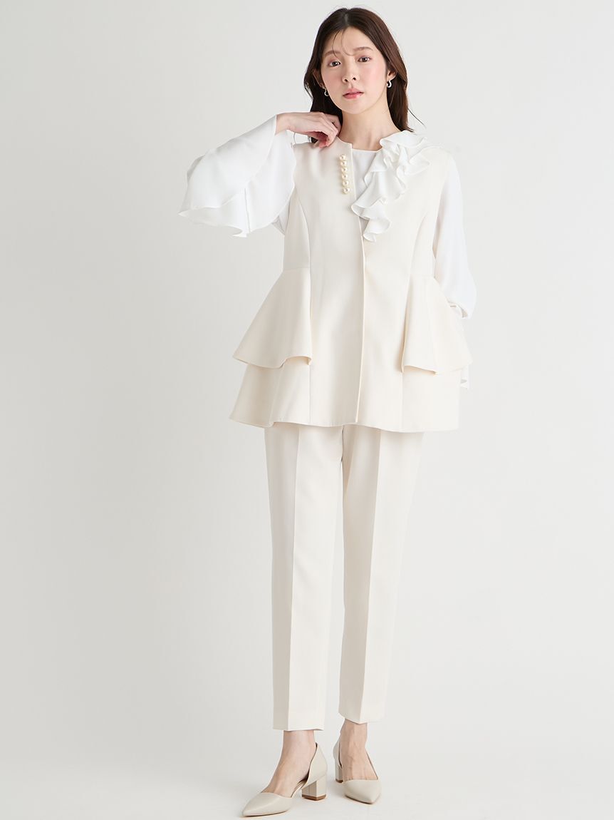 CELFORD「【洗える】ペプラムパールジレ」|ダウンベスト・ベスト|