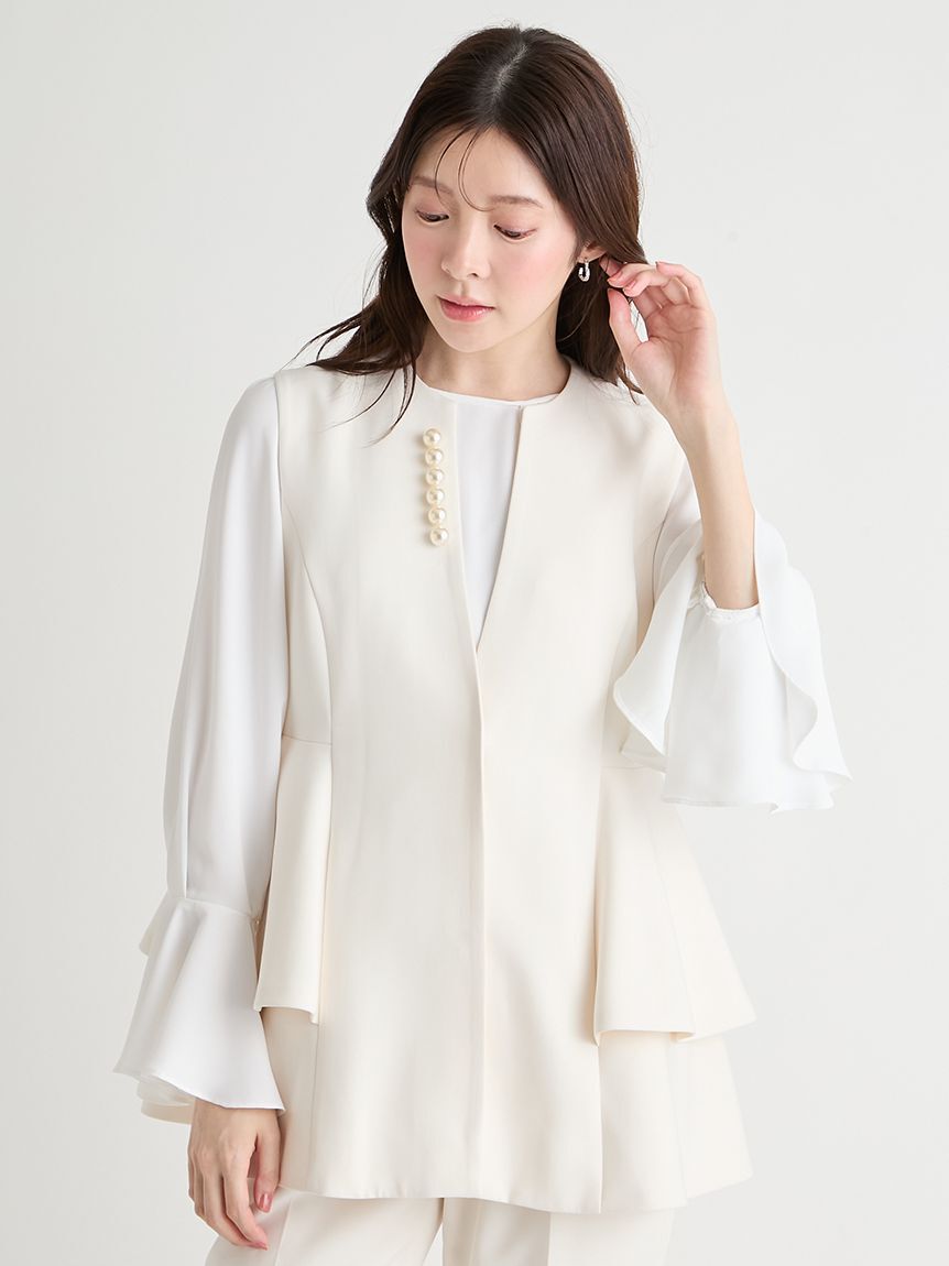 CELFORD「【洗える】ペプラムパールジレ」|ダウンベスト・ベスト|