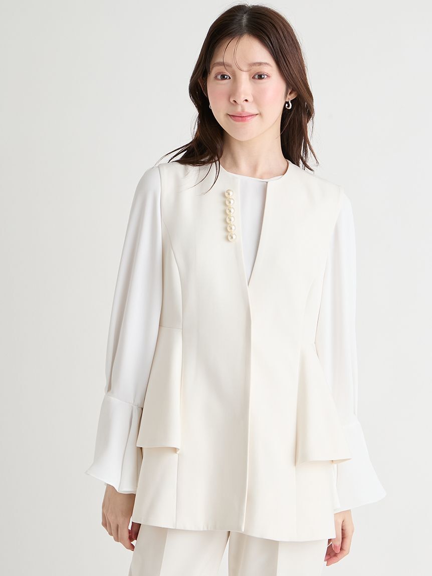 CELFORD「【洗える】ペプラムパールジレ」|ダウンベスト・ベスト|