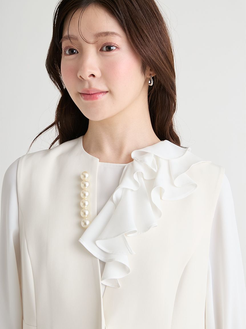 CELFORD「【洗える】ペプラムパールジレ」|ダウンベスト・ベスト|