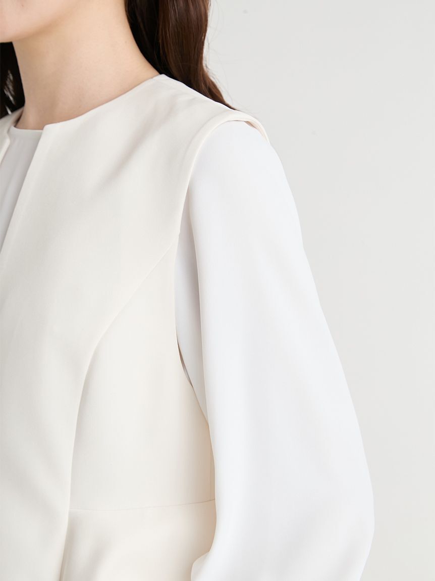 CELFORD「【洗える】ペプラムパールジレ」|ダウンベスト・ベスト|