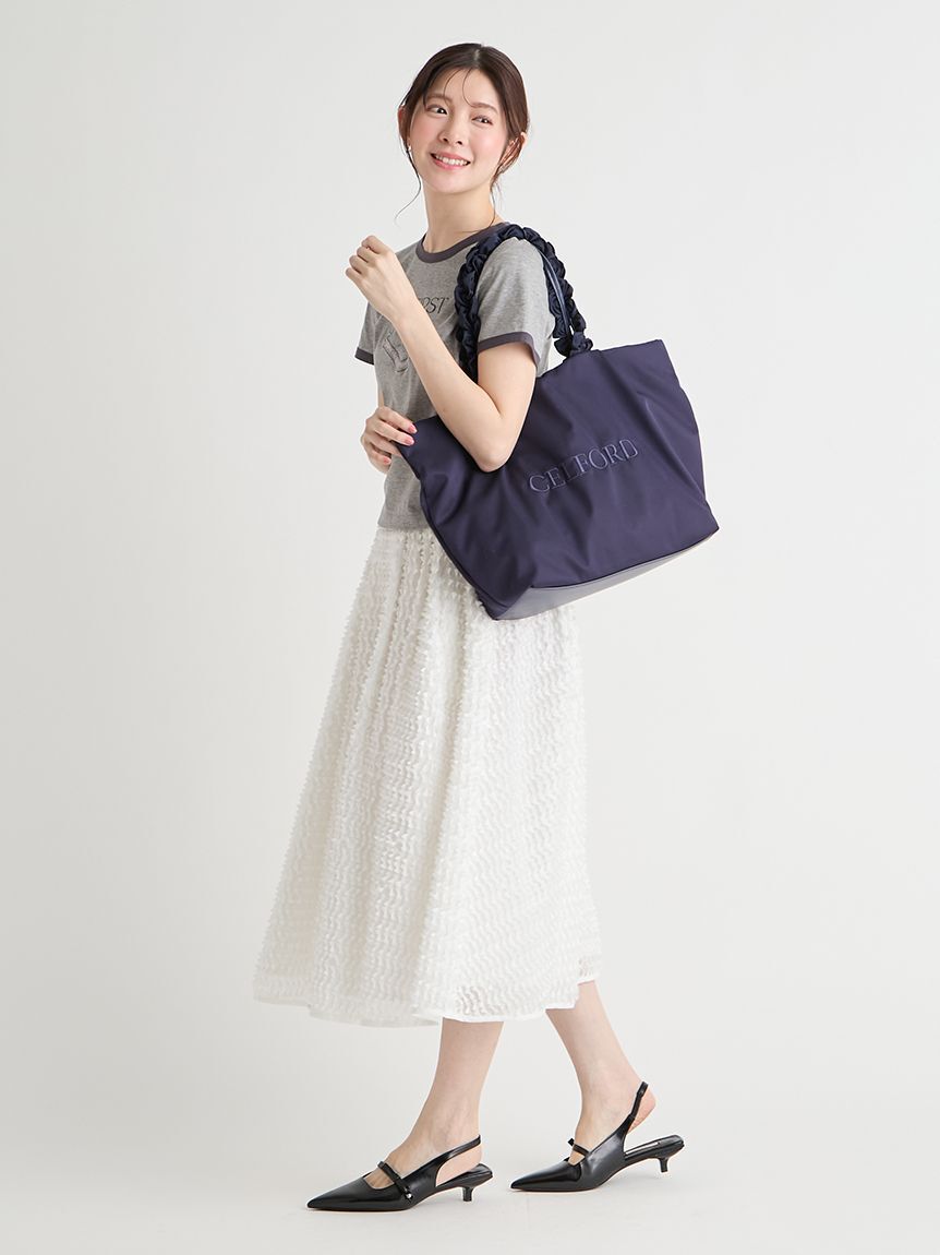 CELFORD「【プリュム】フリルラメ刺繍トートバッグ（wide）」|トートバッグ|