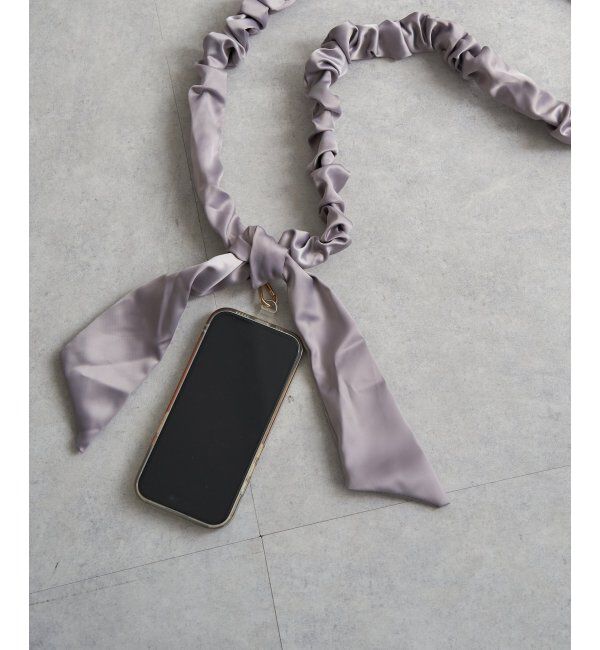 VENCE share style「サテンスカーフ風ストラップ」|ネックレス|グレー