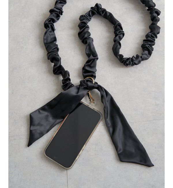 VENCE share style「サテンスカーフ風ストラップ」|ネックレス|ブラック