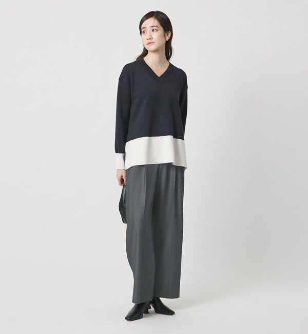 UNITED ARROWS「2タック デニムライク ワイド パンツ ‐ウォッシャブル‐」|チノ|