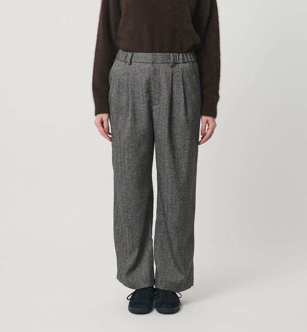 BEAUTY&YOUTH UNITED ARROWS「【WEB限定】裏起毛ヘリンボーン タックワイドパンツ ウォッシャブル」|チノ|