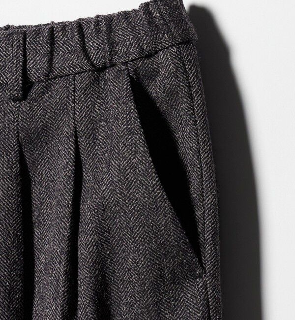 BEAUTY&YOUTH UNITED ARROWS「【WEB限定】裏起毛ヘリンボーン タックワイドパンツ ウォッシャブル」|チノ|