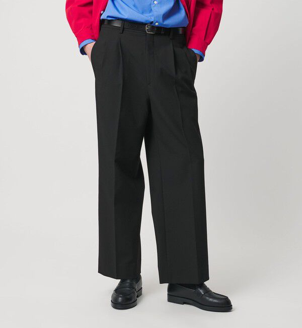 BEAUTY&YOUTH UNITED ARROWS「ダブル T/R 2プリーツ ボリューム スラックス NO.9 ウォッシャブル」|チノ|