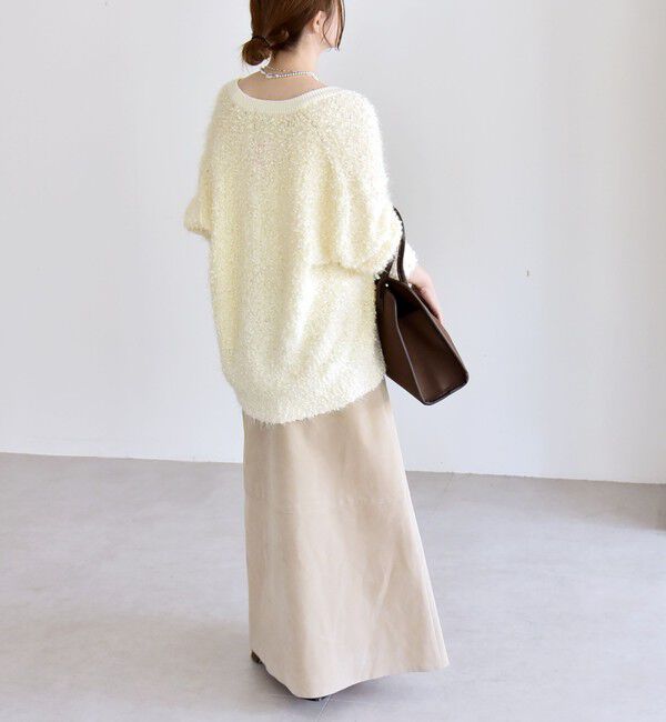 quaranciel「quaranciel:〈手洗い可能〉ネップツイード Vネック ニット カーディガン」|カーディガン|