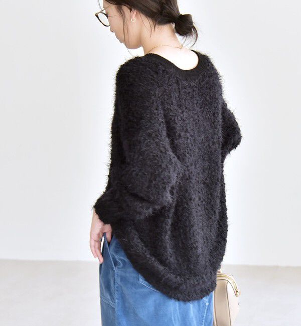 quaranciel「quaranciel:〈手洗い可能〉ネップツイード Vネック ニット カーディガン」|カーディガン|