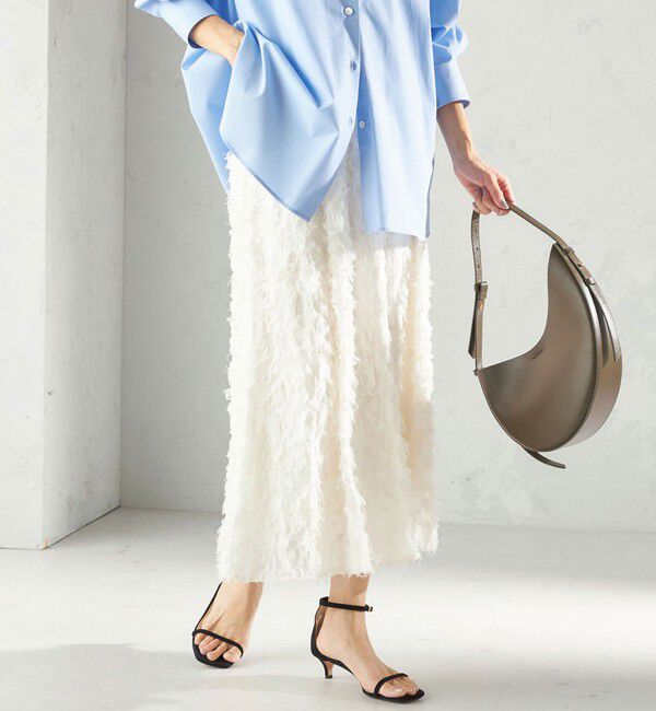 SHIPS for women「〈手洗い可能〉シアー カット ジャカード フレア スカート（セレモニー対応可）」|スカート|オフホワイト