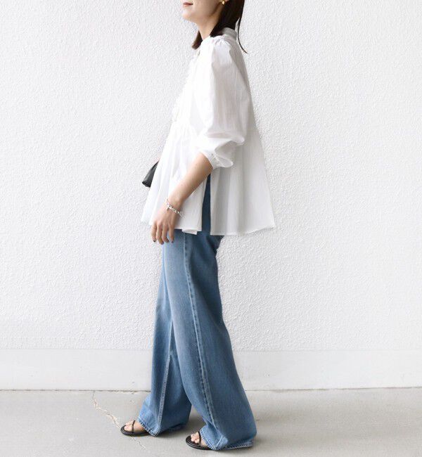 SHIPS for women「《予約》【WEB限定】〈手洗い可能〉フリル 刺繍 ペプラム ブラウス」|シャツ・ブラウス|