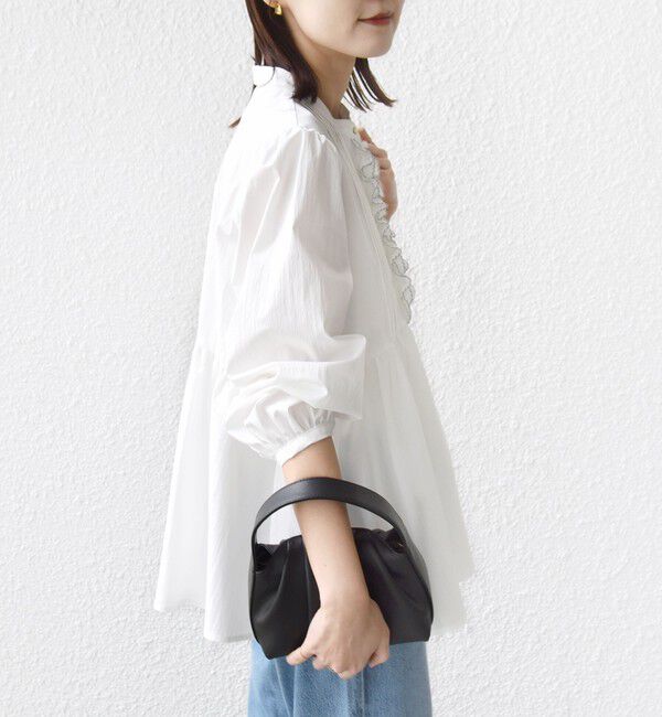 SHIPS for women「《予約》【WEB限定】〈手洗い可能〉フリル 刺繍 ペプラム ブラウス」|シャツ・ブラウス|