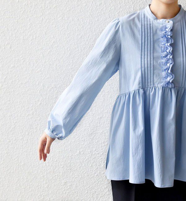 SHIPS for women「《予約》【WEB限定】〈手洗い可能〉フリル 刺繍 ペプラム ブラウス」|シャツ・ブラウス|