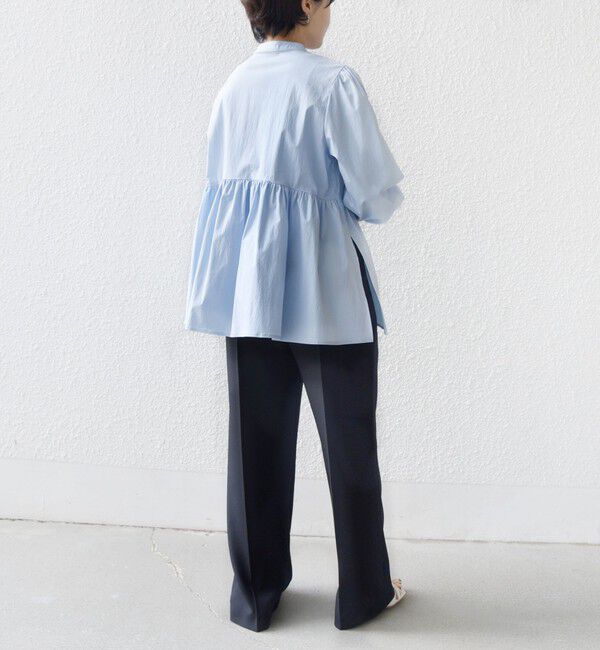 SHIPS for women「《予約》【WEB限定】〈手洗い可能〉フリル 刺繍 ペプラム ブラウス」|シャツ・ブラウス|