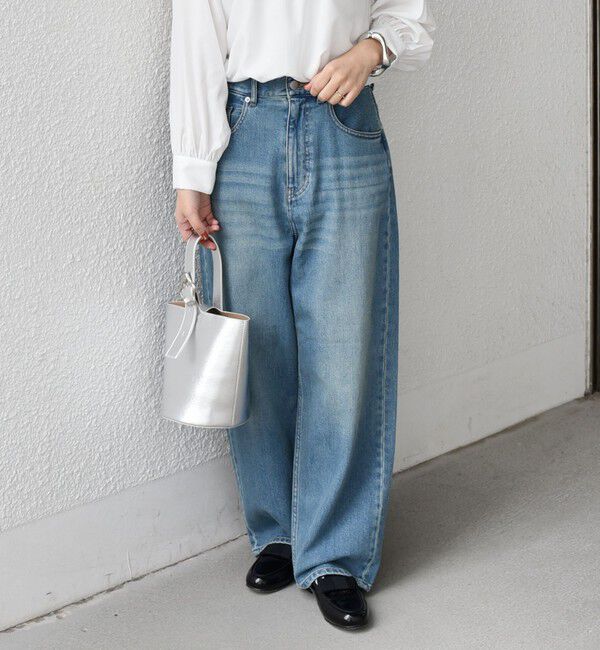 SHIPS Colors 「《予約》SHIPS Colors:〈洗濯機可能〉アマヨリ ワイド ルーズ デニム◆」|デニム|ライトブルー