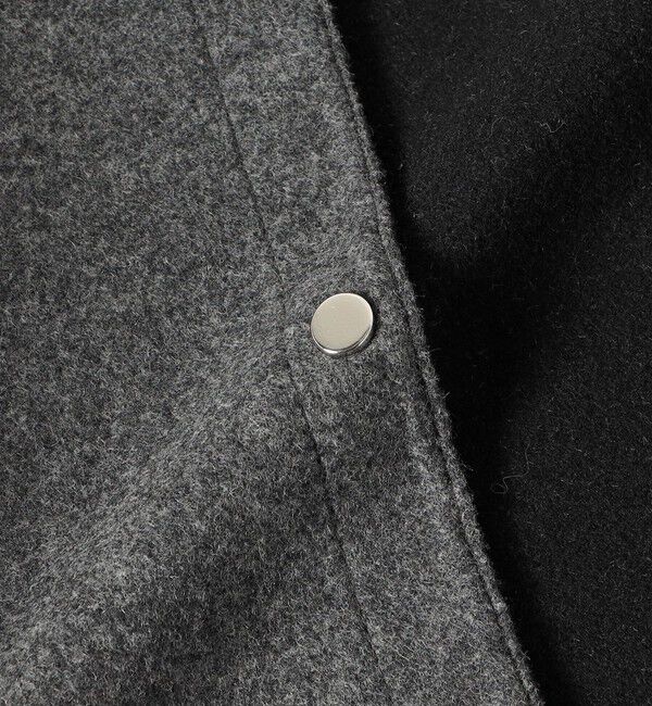 SHIPS for women「セミ 梳毛 配色 リバー ノーカラー コート」|ノーカラーコート|