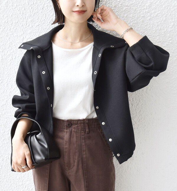 SHIPS for women「《予約》【WEB限定】〈手洗い可能〉裾 ドロスト ダンボール スナップ ボタン カーディガン」|カーディガン|ブラック